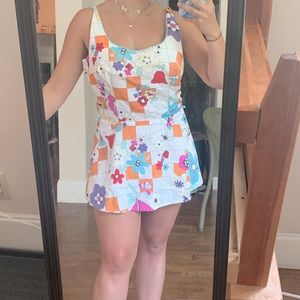 RETRO “Cafe California” 70’s ROMPER/SWIMSUIT